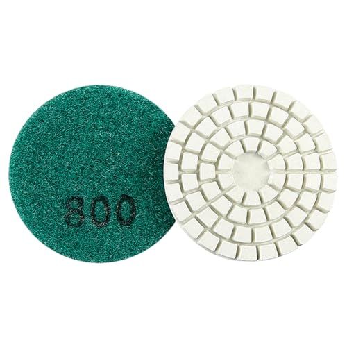 MiJunHD Diamant Polierpad, 2 Zoll 50 MM 800 Korn Polierscheiben Schleifscheibe für Schleifer & Polierer, zum Granit, Marmor, Beton und Stein, Haken Schleife Stützteller (1 Stück) von MiJunHD