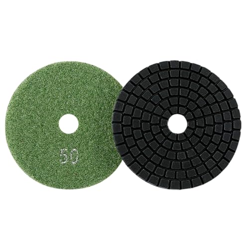 MiJunHD Diamant Polierpad, 3 Zoll 80 MM 50 Korn Polierscheiben Schleifscheibe für Schleifer & Polierer, zum Granit, Marmor, Beton und Stein, Haken Schleife Stützteller (1 Stück) von MiJunHD