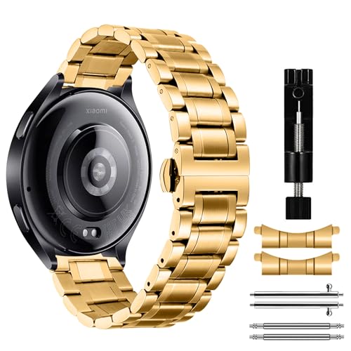 MiKoyi 22 mm Armband Kompatibel mit Xiaomi Watch S4/Redmi Watch 5 Active/Redmi Watch 5 Lite/Watch S4 Sport/Watch 2, Edelstahl Metall Uhrenarmband Band für Xiaomi Watch S3/Watch S1 Pro, Gold MiKoyi 22 mm Armband Kompatibel mit Xiaomi Watch S4/Redmi Watch 5 Active/Redmi Watch 5 Lite/Watch S4 Sport/Watch 2, Edelstahl Metall Uhrenarmband Band für Xiaomi Watch S3/Watch S1 Pro, Gold von MiKoyi