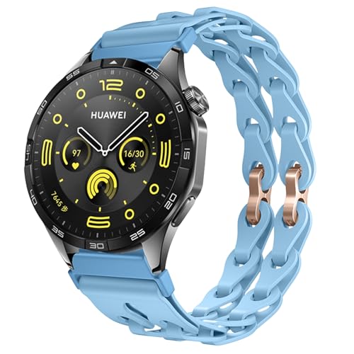MiKoyi 22 mm Silikon Armband Kompatibel mit Huawei Watch GT 5 Pro 46 mm/Watch GT 5 46 mm/Watch GT4 46 mm, Weiche Atmungsaktive Wasserdichte Verstellbar Armbänder für Huawei Watch 4 46 mm, Hellblau MiKoyi 22 mm Silikon Armband Kompatibel mit Huawei Watch GT 5 Pro 46 mm/Watch GT 5 46 mm/Watch GT4 46 mm, Weiche Atmungsaktive Wasserdichte Verstellbar Armbänder für Huawei Watch 4 46 mm, Hellblau von MiKoyi