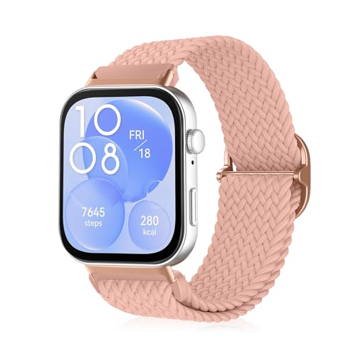 MiKoyi Armband Kompatibel mit Huawei Watch Fit 4 Pro/Fit 4 / Fit 3, Geflochtenes Nylon Sport Uhrenarmband Verstellbares Nylon Loop Sport Ersatzarmband für Huawei Watch Fit 3, Rosa MiKoyi Armband Kompatibel mit Huawei Watch Fit 4 Pro/Fit 4 / Fit 3, Geflochtenes Nylon Sport Uhrenarmband Verstellbares Nylon Loop Sport Ersatzarmband für Huawei Watch Fit 3, Rosa von MiKoyi