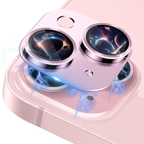 MiKoyi Kameraschutz Kompatibel mit iPhone 15/iPhone 15 Plus Kamera Schutzfolie Aluminiumlegierung Linse Schutzfolie Gehärtetem Glas Protector Folie für iPhone 15/15 Plus Rosa von MiKoyi