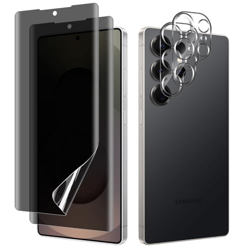 MiKoyi Sichtschutz Schutzfolie für Samsung Galaxy S25 Ultra 5G, [2+2 Stück] TPU Privacy Displayschutz Blendschutz Anti Spy Kameraschutz Kratzfest 9H Härte für Samsung Galaxy S25 Ultra 5G von MiKoyi
