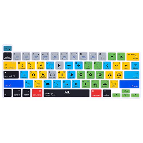 MiNGFi Adobe Premiere Pro Tastaturkurzbefehle Silikon Tastatur Schutz Abdeckung für MacBook Pro 16" M1 (2019+) Modell A2141 MacBook Pro 13" (2020+) Modell A2338 A2289 A2251 US/ANSI Tastaturlayout von MiNGFi