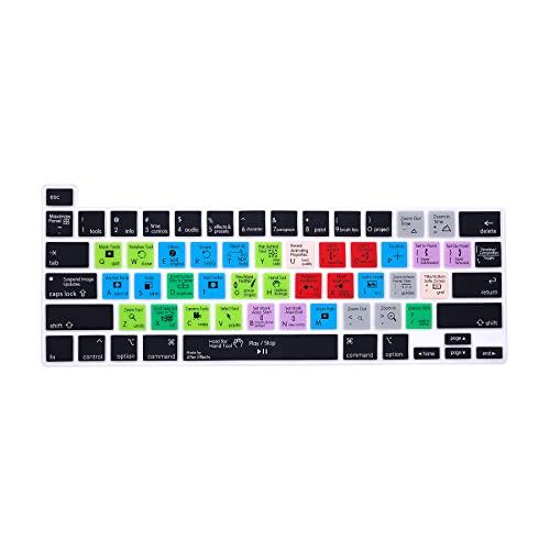 MiNGFi After Effects Tastaturkurzbefehle Silikon Tastatur Schutz Abdeckung für MacBook Pro 16" M1 (2019+) Modell A2141 MacBook Pro 13" (2020+) Modell A2338 A2289 A2251 US/ANSI Tastaturlayout von MiNGFi