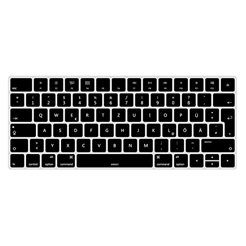 MiNGFi Deutsche QWERTZ Silikon Tastatur Schutz Abdeckung für Magic Keyboard (2015-2021) A1644 EU/ISO Tastaturlayout - Schwarz von MiNGFi
