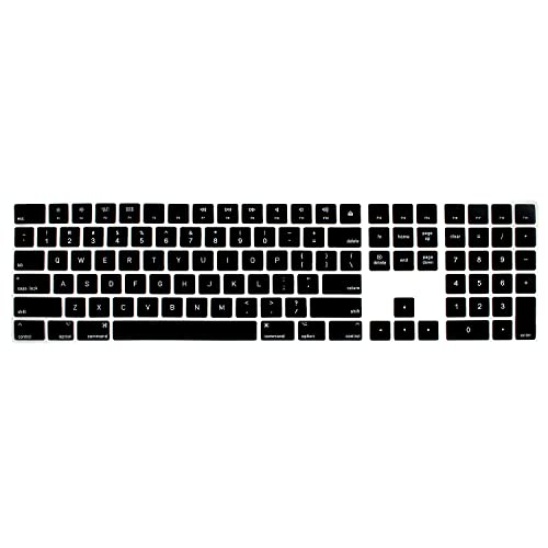 MiNGFi Englisch QWERTY Silikon Tastatur Schutz Abdeckung für Kabellos Magic Keyboard mit Ziffernblock (2017+) Modell A1843 US/ANSI Tastaturlayout - Schwarz von MiNGFi