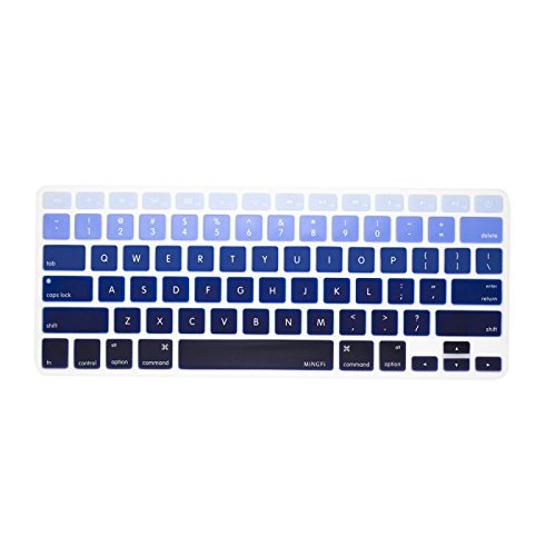 MiNGFi Englisch QWERTY Silikon Tastatur Schutz Abdeckung für MacBook Pro/Air (2008-2015) Modell A1278 A1286 A1369 A1398 A1425 A1466 A1502 US/ANSI Tastaturlayout - Blau Gradient von MiNGFi