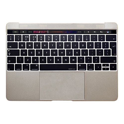 MiNGFi Englisch QWERTY Silikon Tastatur Schutz Abdeckung für MacBook Pro 13/15" Touch Bar (2016-2019) Modell A1706 A1707 A1989 A1990 A2159 EU/ISO Tastaturlayout - Schwarz von MiNGFi