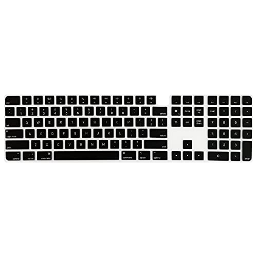 MiNGFi Englisch QWERTY Silikon Tastatur Schutz Abdeckung für Magic Keyboard mit Touch ID und Ziffernblock Modell A2520 (2021+) US/ANSI Tastaturlayout - Schwarz von MiNGFi