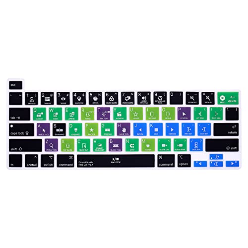 MiNGFi Final Cut Pro X Tastaturkurzbefehle Silikon Tastatur Schutz Abdeckung für MacBook Pro 16" M1 (2019+) Modell A2141 MacBook Pro 13" (2020+) Modell A2338 A2289 A2251 US/ANSI Tastaturlayout von MiNGFi