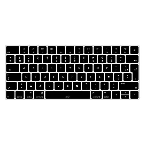 MiNGFi Französisch AZERTY Silikon Tastatur Schutz Abdeckung für Magic Keyboard (2015-2021) A1644 EU/ISO Tastaturlayout - Schwarz von MiNGFi