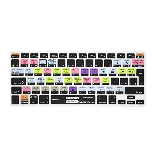 MiNGFi OSX Tastaturkurzbefehle Silikon Tastatur Schutz Abdeckung für MacBook Pro/Air (2008-2015) Modell A1278 A1286 A1369 A1398 A1425 A1466 A1502 EU/ISO Tastaturlayout von MiNGFi