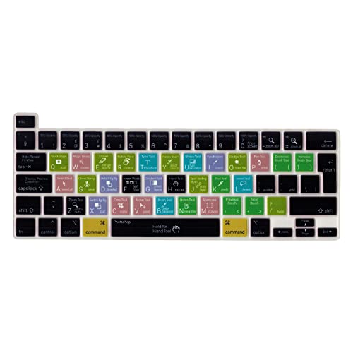 MiNGFi Photoshop Silikon Tastatur Schutz Abdeckung für MacBook Pro 16" M1 (2019+) Modell A2141 MacBook Pro 13" (2020+) Modell A2338 A2289 A2251 EU/ISO Tastaturlayout - Transparent von MiNGFi