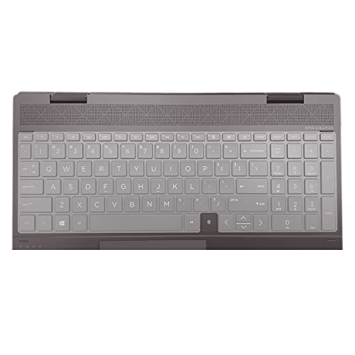 MiNGFi Silikon Tastatur Schutz Abdeckung für HP Envy Fingerprint Reader x360 15" 15-ed/ee/ed(2020) Envy 17" 17-cg/ch(2020) mit Ziffern"Block - Transparent von MiNGFi