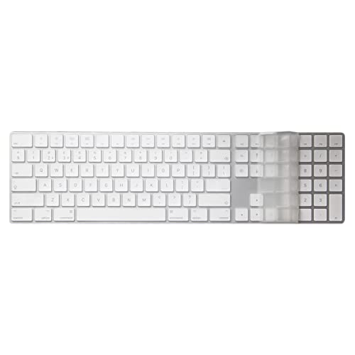 MiNGFi Silikon Tastatur Schutz Abdeckung für Kabellos Magic Keyboard mit Ziffernblock (2017+) Modell A1843 US/ANSI Tastaturlayout - Transparent von MiNGFi