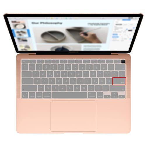 MiNGFi Silikon Tastatur Schutz Abdeckung für MacBook Air 13" Touch ID Modell M1 A2337 A2179 (2020+) US/ANSI Tastaturlayout - Transparent von MiNGFi