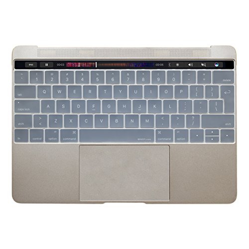 MiNGFi Silikon Tastatur Schutz Abdeckung für MacBook Pro 13/15" Touch Bar (2016-2019) Modell A1706 A1707 A1989 A1990 A2159 EU/ISO Tastaturlayout - Transparent von MiNGFi