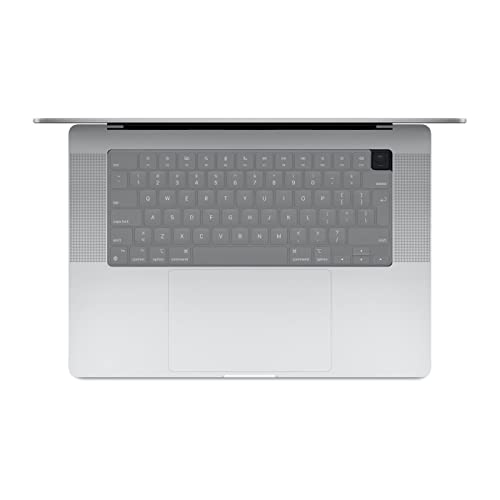 MiNGFi Silikon Tastatur Schutz Abdeckung für MacBook Pro 14" A2442 (2021+) MacBook Pro 16" A2485 (2021+) M1 Pro/Max chip Touch ID EU/ISO Tastaturlayout - Transparent von MiNGFi