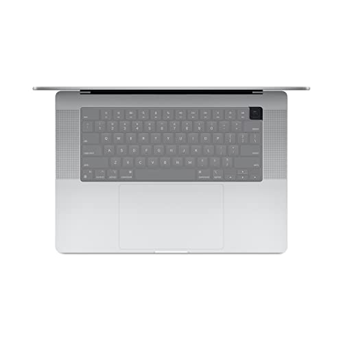 MiNGFi Silikon Tastatur Schutz Abdeckung für MacBook Pro 14" A2442 (2021+) MacBook Pro 16" A2485 (2021+) M1 Pro/Max chip Touch ID US/ANSI Tastaturlayout - Transparent von MiNGFi