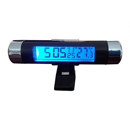 Auto Uhr Set, 3-in-1 Digitalanzeige Fahrzeug Armaturenbrett Temperaturmesser LED Autouhr Thermometer für Gerade Airfoil Autos (Batterie nicht im Lieferumfang enthalten) von MiOYOOW