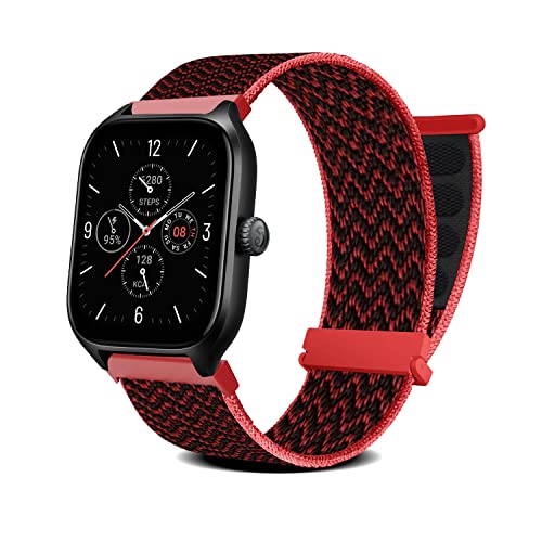 MiRowy 20mm Armband für Amazfit Active 2/Amazfit Active/Amazfit GTR Mini/Amazfit GTS 4/GTS 4 Mini Uhrenarmband, Nylon Ersatzarmband für Amazfit GTS 3/Amazfit Bip 3/Bip 3 Pro - Schwarz & Rot MiRowy 20mm Armband für Amazfit Active 2/Amazfit Active/Amazfit GTR Mini/Amazfit GTS 4/GTS 4 Mini Uhrenarmband, Nylon Ersatzarmband für Amazfit GTS 3/Amazfit Bip 3/Bip 3 Pro - Schwarz & Rot von MiRowy