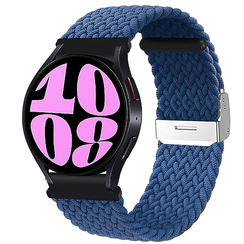 MiRowy 20mm Armband für Samsung Galaxy Watch FE/Galaxy Watch 7/6/5/4 (40mm 44mm)/Watch 6 Classic (43mm 47mm) Armbänder, Nylon Sport Ersatzarmband für Galaxy Watch 7/6/5/4/Watch FE - Blau von MiRowy