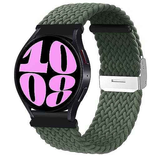 MiRowy 20mm Armband für Samsung Galaxy Watch FE/Galaxy Watch 7/6/5/4 (40mm 44mm)/Watch 6 Classic (43mm 47mm) Armbänder, Nylon Sport Ersatzarmband für Galaxy Watch 7/6/5/4/Watch FE - Grün von MiRowy