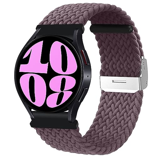 MiRowy 20mm Armband für Samsung Galaxy Watch FE/Galaxy Watch 7/6/5/4 (40mm 44mm)/Watch 6 Classic (43mm 47mm) Armbänder, Nylon Sport Ersatzarmband für Galaxy Watch 7/6/5/4/Watch FE - Violett von MiRowy