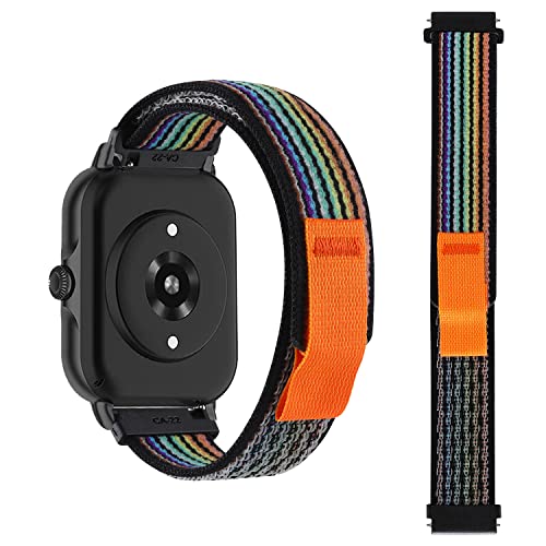 MiRowy 20mm Nylon Armband für Amazfit Active 2/Amazfit Active/Amazfit GTR Mini/GTS 4/GTS 4 Mini Uhrenarmband, Klettverschluss Ersatzarmband für Amazfit GTS 3/Bip 3/Bip 3 Pro - Schwarz & Regenbogen MiRowy 20mm Nylon Armband für Amazfit Active 2/Amazfit Active/Amazfit GTR Mini/GTS 4/GTS 4 Mini Uhrenarmband, Klettverschluss Ersatzarmband für Amazfit GTS 3/Bip 3/Bip 3 Pro - Schwarz & Regenbogen von MiRowy