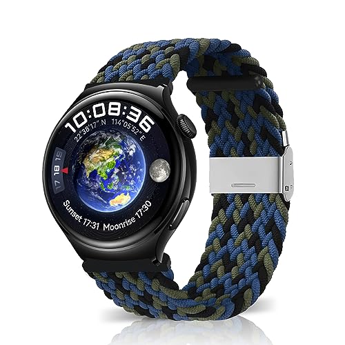 MiRowy 22 mm Armband für Huawei Watch GT 5 Pro/Watch GT 5/GT 4/GT 3/GT 2 Pro/GT 2 (46 mm) Armbänder, Nylon Watch Ersatzband für Huawei Watch 4 Pro 48 mm/Watch 4/3/3 Pro (46 mm), Blau/Tarnfarben von MiRowy