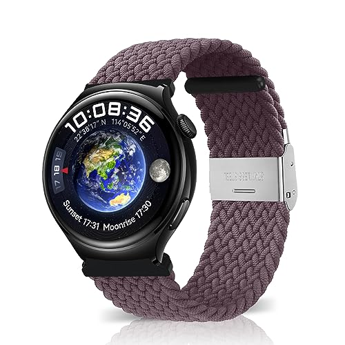 MiRowy 22 mm Armband für Huawei Watch GT 5 Pro/Watch GT 5/GT 4/GT 3/GT 2 Pro/GT 2 (46 mm) Armbänder, Nylon Watch Ersatzband für Huawei Watch 4 Pro 48 mm/Watch 4/3/3 Pro (46 mm), Violett von MiRowy