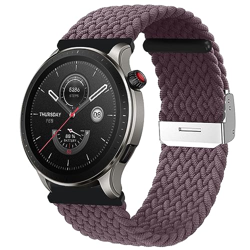 MiRowy 22mm Armband für Amazfit Balance/Amazfit Bip 5/Amazfit Cheetah/Cheetah Pro/Amazfit GTR 4 Armbänder, Nylon Sport Ersatzarmband Uhrenarmband für Amazfit GTR 3/GTR 3 Pro/GTR 2e/2 eSIM - Violett von MiRowy