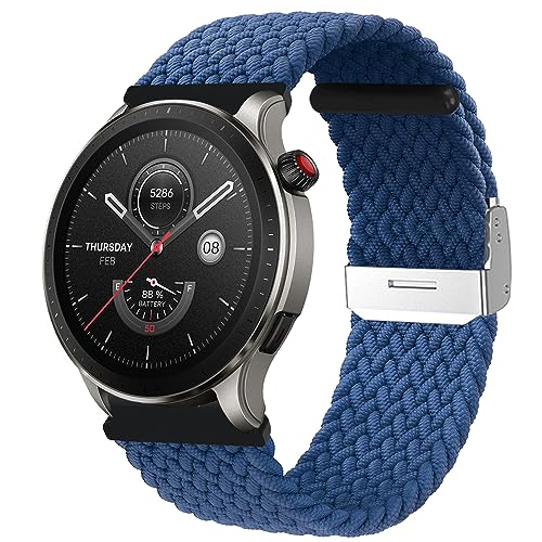 MiRowy 22mm Armband für Amazfit Bip 6/Bip 5/5 Unity/Balance/Cheetah/Cheetah Pro Armbänder, Nylon Sport Ersatzarmband Uhrenarmband für Amazfit GTR 4/GTR 3/3 Pro/2e/2eSIM - Blau MiRowy 22mm Armband für Amazfit Bip 6/Bip 5/5 Unity/Balance/Cheetah/Cheetah Pro Armbänder, Nylon Sport Ersatzarmband Uhrenarmband für Amazfit GTR 4/GTR 3/3 Pro/2e/2eSIM - Blau von MiRowy