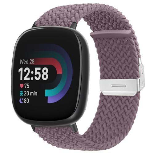 MiRowy Armband Kompatibel mit Fitbit Versa 4/Versa 3/Sense 2/Sense, Geflochtener Solo Loop Elastisches Soft Nylon Sport Ersatzband für Fitbit Versa 4/Versa 3/Sense 2/Sense, Dunkelviolett MiRowy Armband Kompatibel mit Fitbit Versa 4/Versa 3/Sense 2/Sense, Geflochtener Solo Loop Elastisches Soft Nylon Sport Ersatzband für Fitbit Versa 4/Versa 3/Sense 2/Sense, Dunkelviolett von MiRowy
