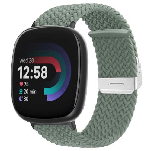 MiRowy Armband Kompatibel mit Fitbit Versa 4/Versa 3/Sense 2/Sense, Geflochtener Solo Loop Elastisches Soft Nylon Sport Ersatzband für Fitbit Versa 4/Versa 3/Sense 2/Sense, Hellgrün MiRowy Armband Kompatibel mit Fitbit Versa 4/Versa 3/Sense 2/Sense, Geflochtener Solo Loop Elastisches Soft Nylon Sport Ersatzband für Fitbit Versa 4/Versa 3/Sense 2/Sense, Hellgrün von MiRowy