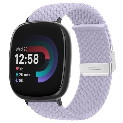 MiRowy Armband Kompatibel mit Fitbit Versa 4/Versa 3/Sense 2/Sense, Geflochtener Solo Loop Elastisches Soft Nylon Sport Ersatzband für Fitbit Versa 4/Versa 3/Sense 2/Sense, Hellviolett MiRowy Armband Kompatibel mit Fitbit Versa 4/Versa 3/Sense 2/Sense, Geflochtener Solo Loop Elastisches Soft Nylon Sport Ersatzband für Fitbit Versa 4/Versa 3/Sense 2/Sense, Hellviolett von MiRowy