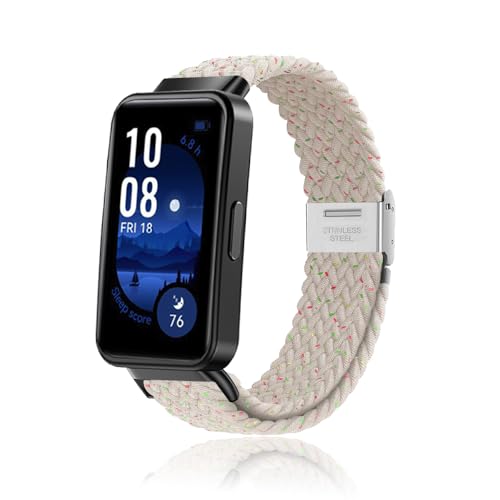 MiRowy Armband Kompatibel mit Huawei Band 10/Huawei Band 9 Armbänder, Elastisch Geflochtene Ersatzarmbänder, Soft Nylon Sport Uhrenarmband für Huawei Band 8, Aprikose Bunt MiRowy Armband Kompatibel mit Huawei Band 10/Huawei Band 9 Armbänder, Elastisch Geflochtene Ersatzarmbänder, Soft Nylon Sport Uhrenarmband für Huawei Band 8, Aprikose Bunt von MiRowy