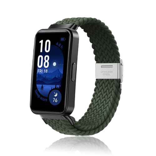 MiRowy Armband Kompatibel mit Huawei Band 10/Huawei Band 9 Armbänder, Elastisch Geflochtene Ersatzarmbänder, Soft Nylon Sport Uhrenarmband für Huawei Band 8, Dunkelgrün MiRowy Armband Kompatibel mit Huawei Band 10/Huawei Band 9 Armbänder, Elastisch Geflochtene Ersatzarmbänder, Soft Nylon Sport Uhrenarmband für Huawei Band 8, Dunkelgrün von MiRowy