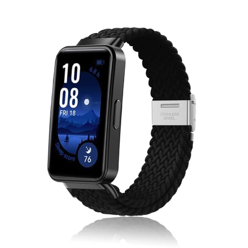 MiRowy Armband Kompatibel mit Huawei Band 10/Huawei Band 9 Armbänder, Elastisch Geflochtene Ersatzarmbänder, Soft Nylon Sport Uhrenarmband für Huawei Band 8, Schwarz MiRowy Armband Kompatibel mit Huawei Band 10/Huawei Band 9 Armbänder, Elastisch Geflochtene Ersatzarmbänder, Soft Nylon Sport Uhrenarmband für Huawei Band 8, Schwarz von MiRowy
