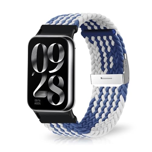 MiRowy Nylon Armband für Xiaomi Redmi Watch 5/4 und Smart Band 9/8 Pro - Ersatzband Uhrenarmband - Blau/Weiß MiRowy Nylon Armband für Xiaomi Redmi Watch 5/4 und Smart Band 9/8 Pro - Ersatzband Uhrenarmband - Blau/Weiß von MiRowy