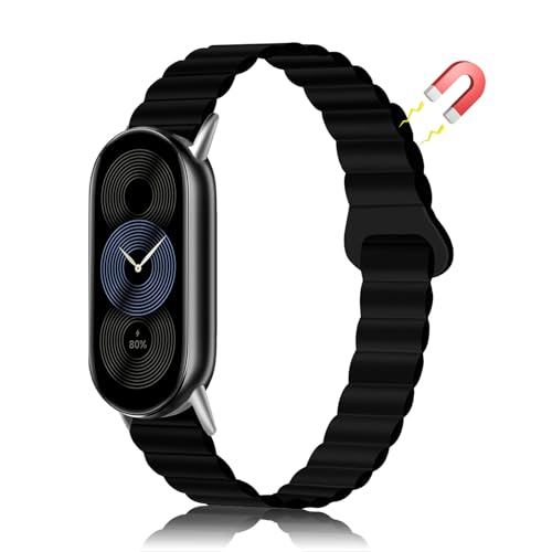 MiRowy Armband für Xiaomi Smart Band 9/Xiaomi Smart Band 8, Weiches Silikon Magnetisches Schnalle Armband, Sport Ersatzbänder Uhrenarmband für Xiaomi Mi Band 9/Xiaomi Mi Band 8, Schwarz MiRowy Armband für Xiaomi Smart Band 9/Xiaomi Smart Band 8, Weiches Silikon Magnetisches Schnalle Armband, Sport Ersatzbänder Uhrenarmband für Xiaomi Mi Band 9/Xiaomi Mi Band 8, Schwarz von MiRowy