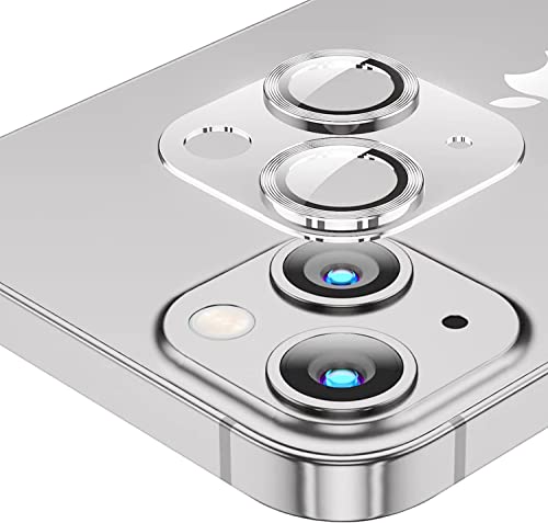 MiRowy Kameraschutz Kompatibel mit iPhone 13/iPhone 13 Mini, Vollständiger Kameraschutz Kamera Linse Schutzfolie Kratzfest Schutzglas Schutzfolie für iPhone 13/iPhone 13 Mini, Silber von MiRowy