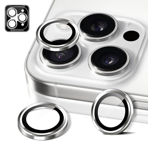 MiRowy Kameraschutz für iPhone 16 Pro/iPhone 16 Pro Max Kamera Schutzfolie, 9H Aluminiumlegierung Individuelle Linse Panzerglasfolie Protector für iPhone 16 Pro/16 Pro Max, Titan Weiß MiRowy Kameraschutz für iPhone 16 Pro/iPhone 16 Pro Max Kamera Schutzfolie, 9H Aluminiumlegierung Individuelle Linse Panzerglasfolie Protector für iPhone 16 Pro/16 Pro Max, Titan Weiß von MiRowy