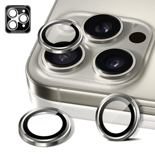 MiRowy Kameraschutz für iPhone 16 Pro/iPhone 16 Pro Max Kamera Schutzfolie, 9H Aluminiumlegierung Individuelle Linse Panzerglasfolie Protector für iPhone 16 Pro/16 Pro Max, Titan Natur MiRowy Kameraschutz für iPhone 16 Pro/iPhone 16 Pro Max Kamera Schutzfolie, 9H Aluminiumlegierung Individuelle Linse Panzerglasfolie Protector für iPhone 16 Pro/16 Pro Max, Titan Natur von MiRowy