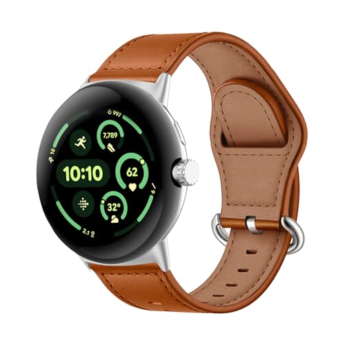 MiRowy Leder Armband für Google Pixel Watch 3 45 mm, Uhrenarmband für Damen Herren, Premium Lederband Ersatzbänder für Google Pixel Watch 3 45 mm - Braun MiRowy Leder Armband für Google Pixel Watch 3 45 mm, Uhrenarmband für Damen Herren, Premium Lederband Ersatzbänder für Google Pixel Watch 3 45 mm - Braun von MiRowy