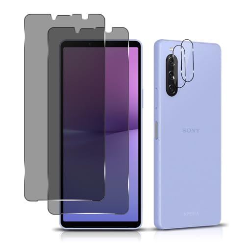 MiRowy Sichtschutz Kompatibel mit Sony Xperia 10 V Privacy Schutzfolie, 2+2 Stück Anti Spähen Panzerglasfolie Glas Kameraschutz, 9H Anti-Spy Displayschutzfolie für Sony Xperia 10 V MiRowy Sichtschutz Kompatibel mit Sony Xperia 10 V Privacy Schutzfolie, 2+2 Stück Anti Spähen Panzerglasfolie Glas Kameraschutz, 9H Anti-Spy Displayschutzfolie für Sony Xperia 10 V von MiRowy