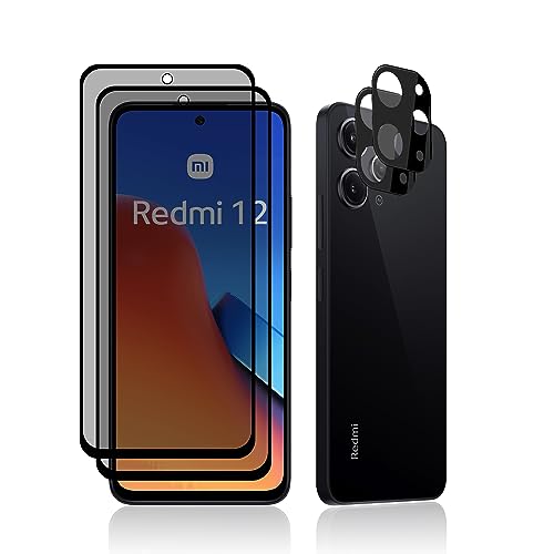 MiRowy Sichtschutz Panzerglasfolie für Xiaomi Redmi 12, 【2+2 Stück】 3D Anti Spähen Privatsphäre Sichtschutzfolie + Kameraschutz, 9H Anti Kratzer Displayschutzfolie für Xiaomi Redmi 12 MiRowy Sichtschutz Panzerglasfolie für Xiaomi Redmi 12, 【2+2 Stück】 3D Anti Spähen Privatsphäre Sichtschutzfolie + Kameraschutz, 9H Anti Kratzer Displayschutzfolie für Xiaomi Redmi 12 von MiRowy