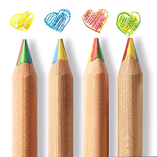 MiaLover 8 Stück 4in1 Regenbogen Buntstift Set,Regenbogenstift,Zeichnung Bleistifte Malstifte Holzstifte für Erwachsene oder Kinder Kunst Zeichnung, Färbung und Skizzieren von MiaLover