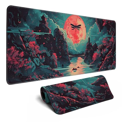 Japanische Schreibtischunterlage Riverside Vollmond Schreibtischunterlage Psychedelic Mlarge Mauspad Libelle Gaming Mousepad Erweiterte XL-Tastaturunterlage 80 x 30 cm Laptop Computer Maus Tastatur Japanische Schreibtischunterlage Riverside Vollmond Schreibtischunterlage Psychedelic Mlarge Mauspad Libelle Gaming Mousepad Erweiterte XL-Tastaturunterlage 80 x 30 cm Laptop Computer Maus Tastatur von MiaVibte